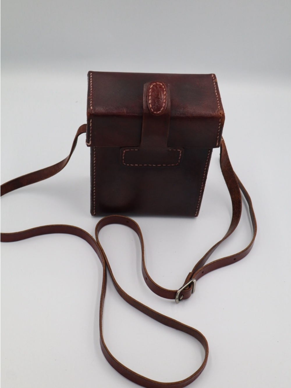 Vintage Brown Leather Camera Shoulder Pouch